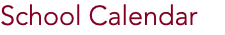 School Calendar